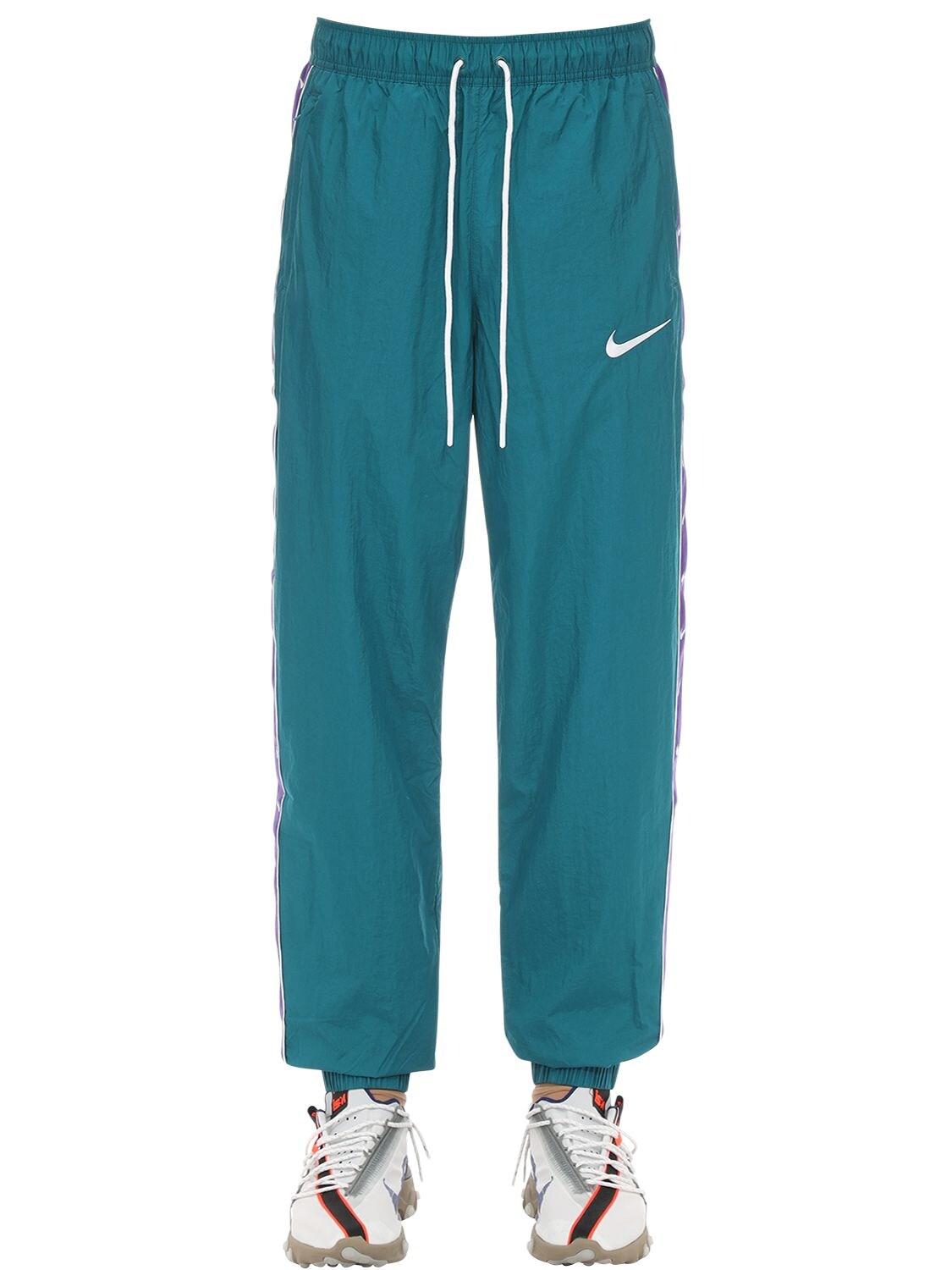 Nike Nsw Swoosh Woven Nylon Pants in Teal/Purple (Blue) for Men | Lyst