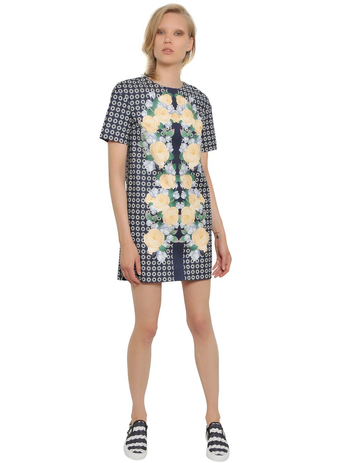 Mother Of Pearl Floral Printed Heavy Cotton Poplin Dress in Blue - Lyst