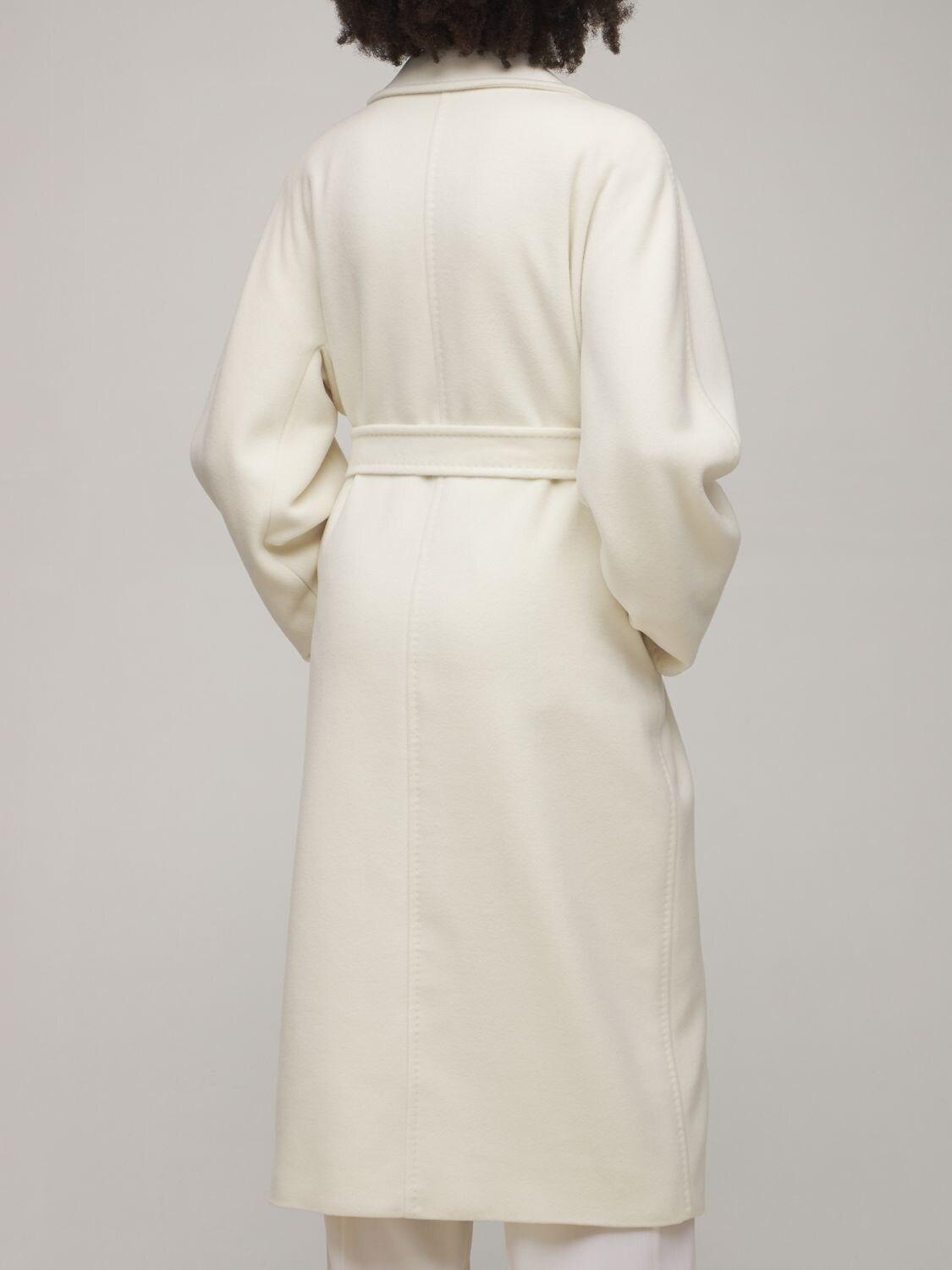Max Mara Madame Long Wool & Cashmere Coat in White | Lyst