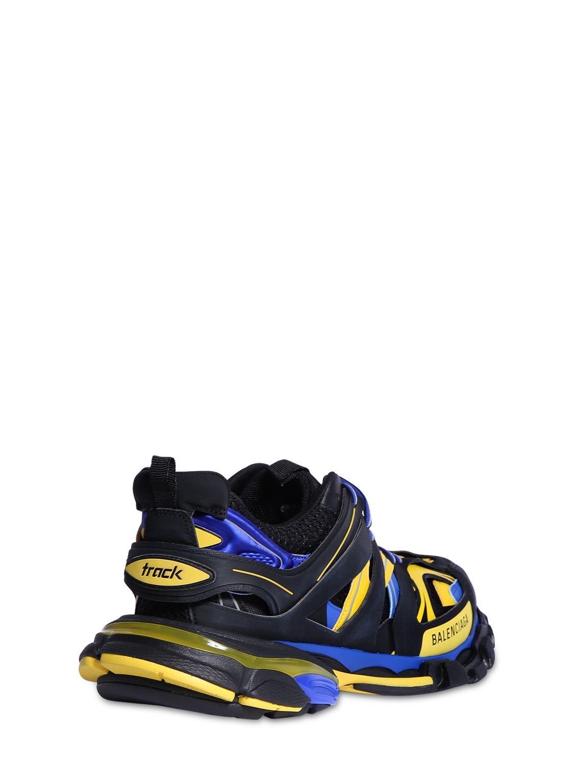Balenciaga Synthetic Track Sneaker in Black/Yellow/Blue (Blue) for Men |  Lyst