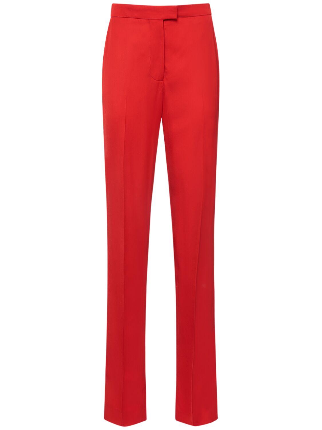 Alexander McQueen レディース レッド ビスコーステーラードパンツ 