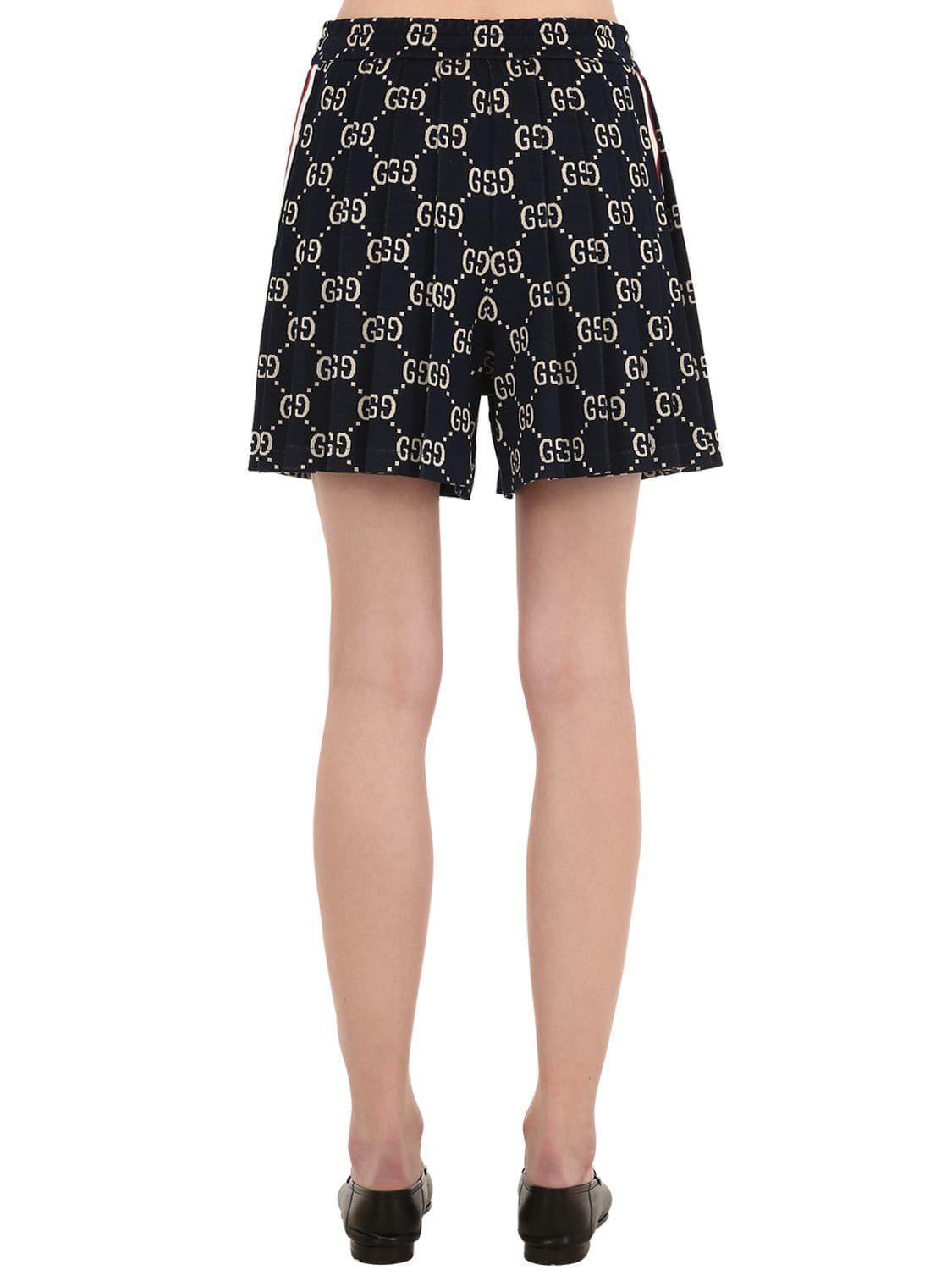 Gucci GG Cotton Jacquard Shorts in Blue/White (Blue) Lyst
