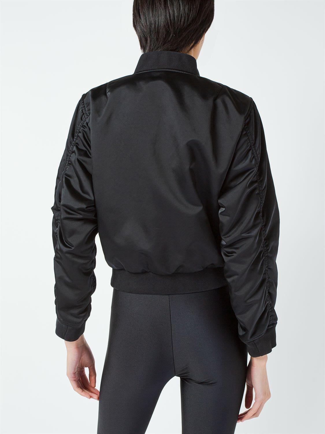 Balenciaga Shrunk Nylon Bomber Jacket in Black | Lyst
