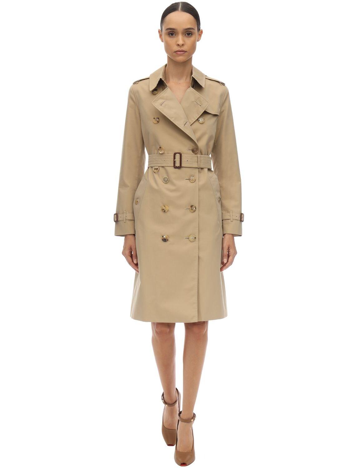 Burberry Kensington Long Canvas Trench Coat in Beige (Natural) - Lyst