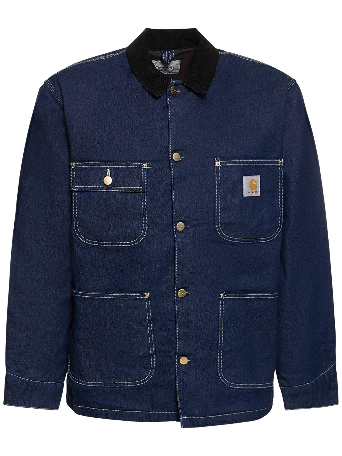 Carhartt wip michigan chore coat best sale denim
