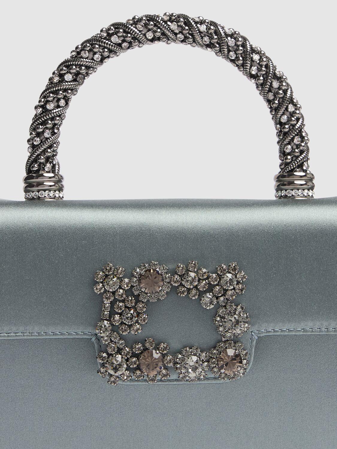 【Roger Vivier】ミニエンベロープフラワーレザーバッグ Roger Vivier Mini Envelope Flower Leather Bag in Blue | Lyst