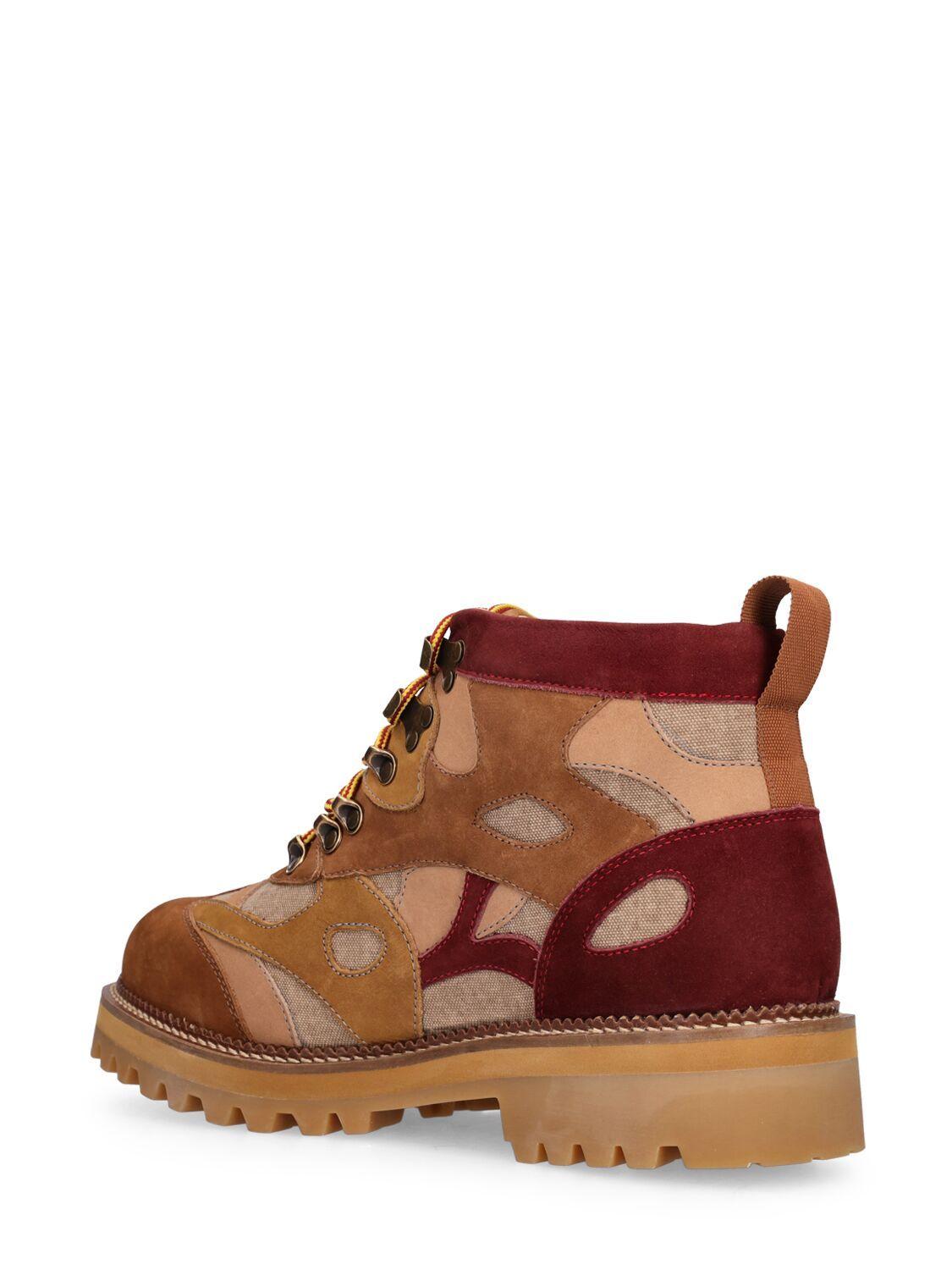 Kidsuper Geometric Suede Boots in Brown for Men