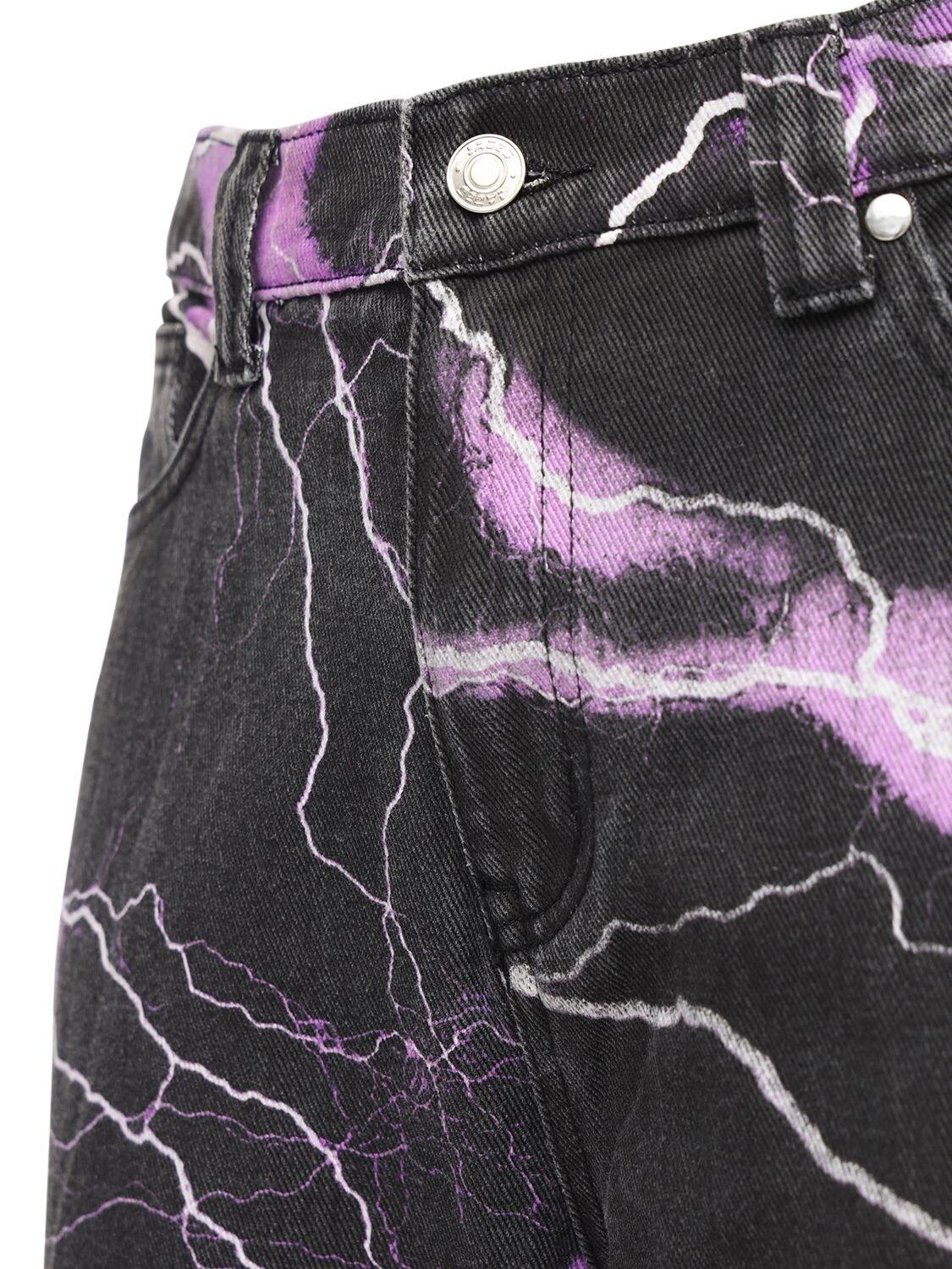 Jaded London Purple Lightning Print Denim Jeans for Men | Lyst