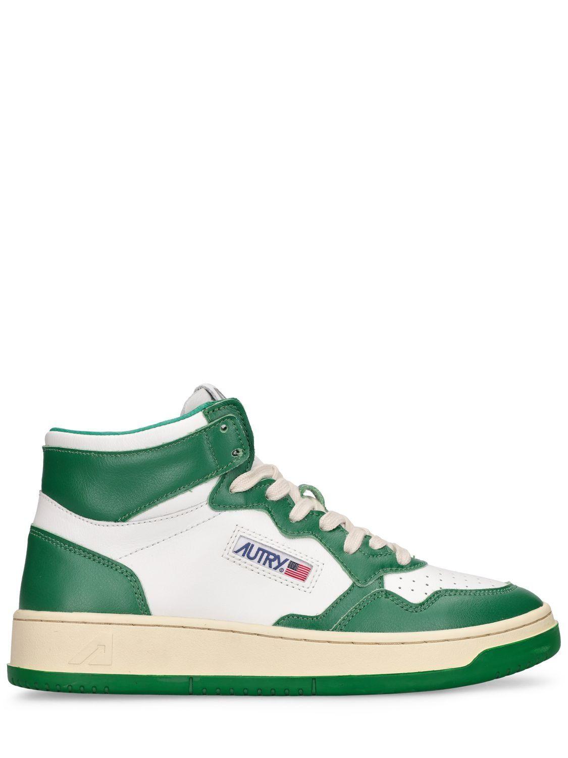 Autry Mm Medalist Bicolor High Sneakers in Green | Lyst