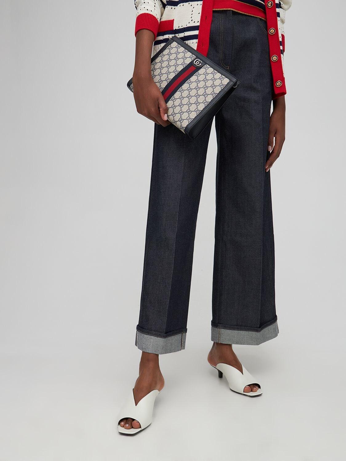 Gucci Ophidia Gg Supreme Squared Zip Pouch Lyst