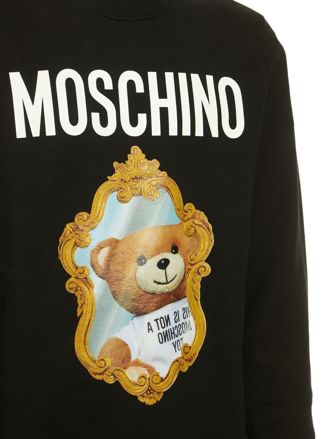 Herren Bekleidung Sport- Moschino Sweatshirt Aus Baumwolle teddy in Grau für Herren Training und Fitnesskleidung Sweatshirts 