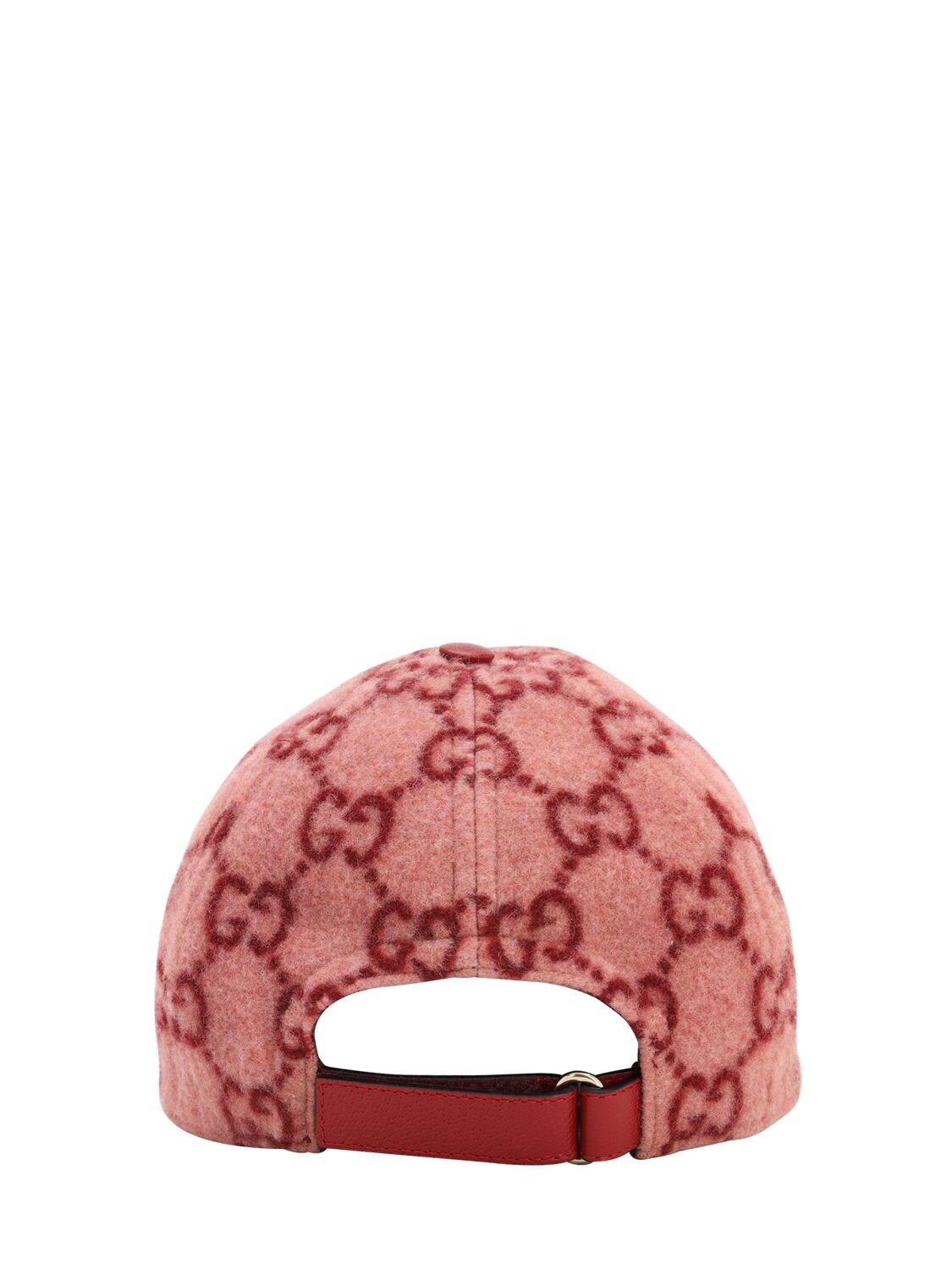 Gucci Gg Wool Baseball Hat in Pink | Lyst