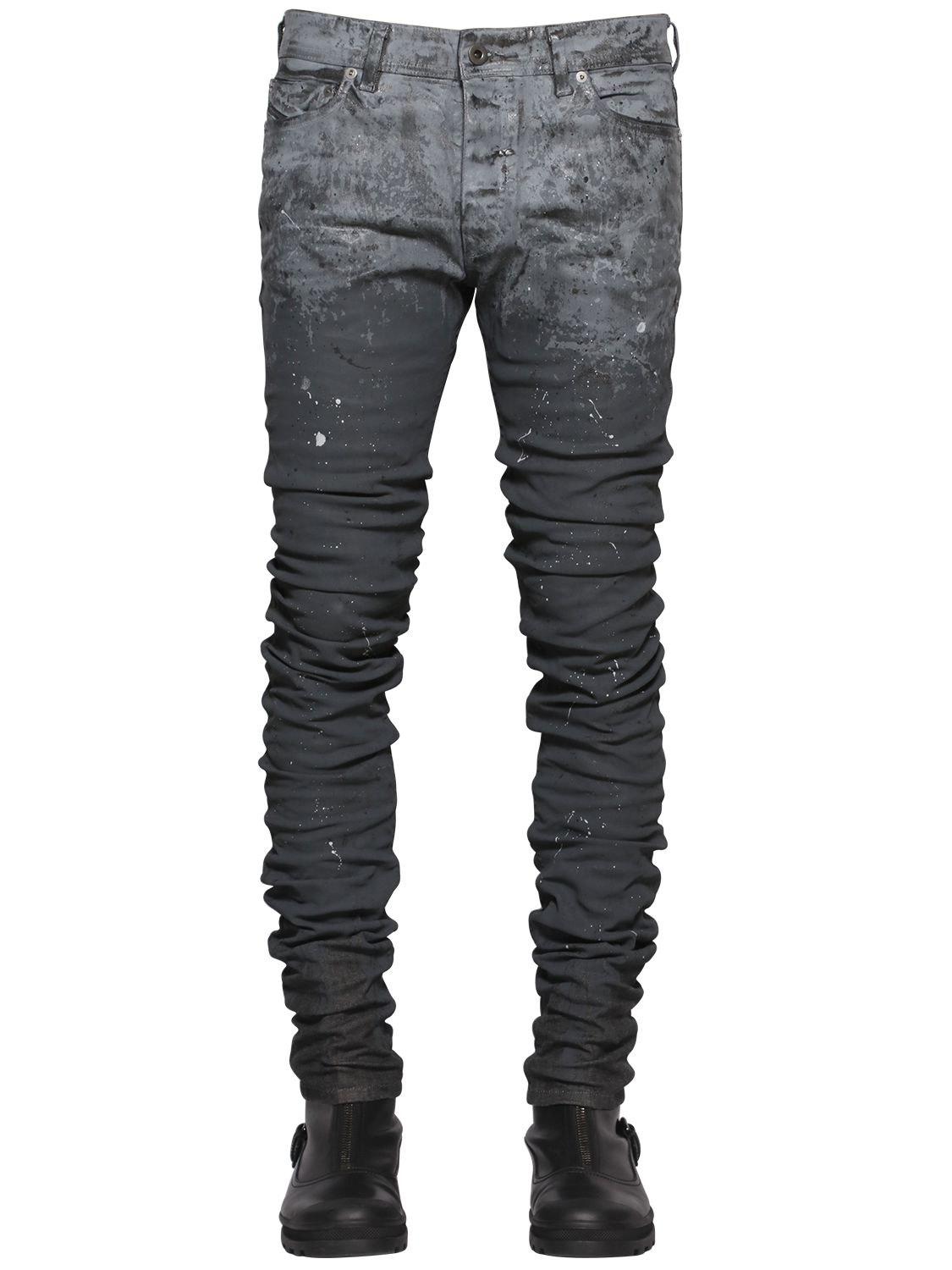 Diesel Black Gold 16cm 3d Extra Long Painted Denim Jeans in Grey (Gray) for  Men - Lyst