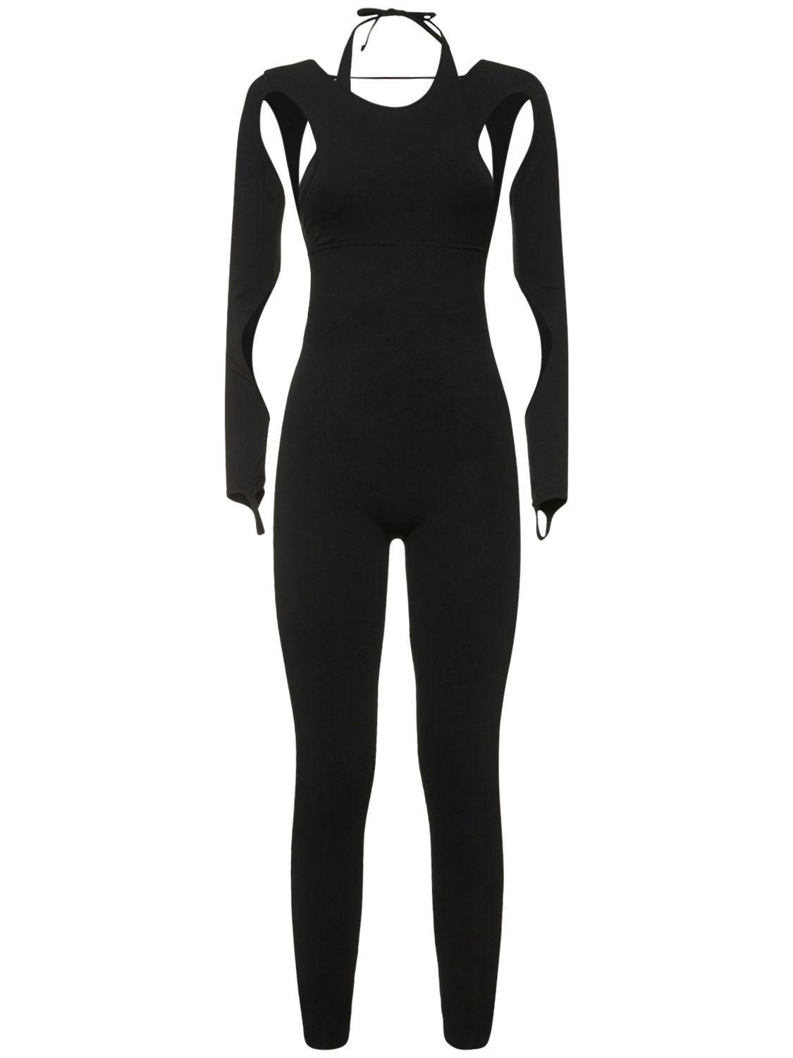 ANDREADAMO Sculpting Jersey Jumpsuit W/ Cutouts in Black | Lyst