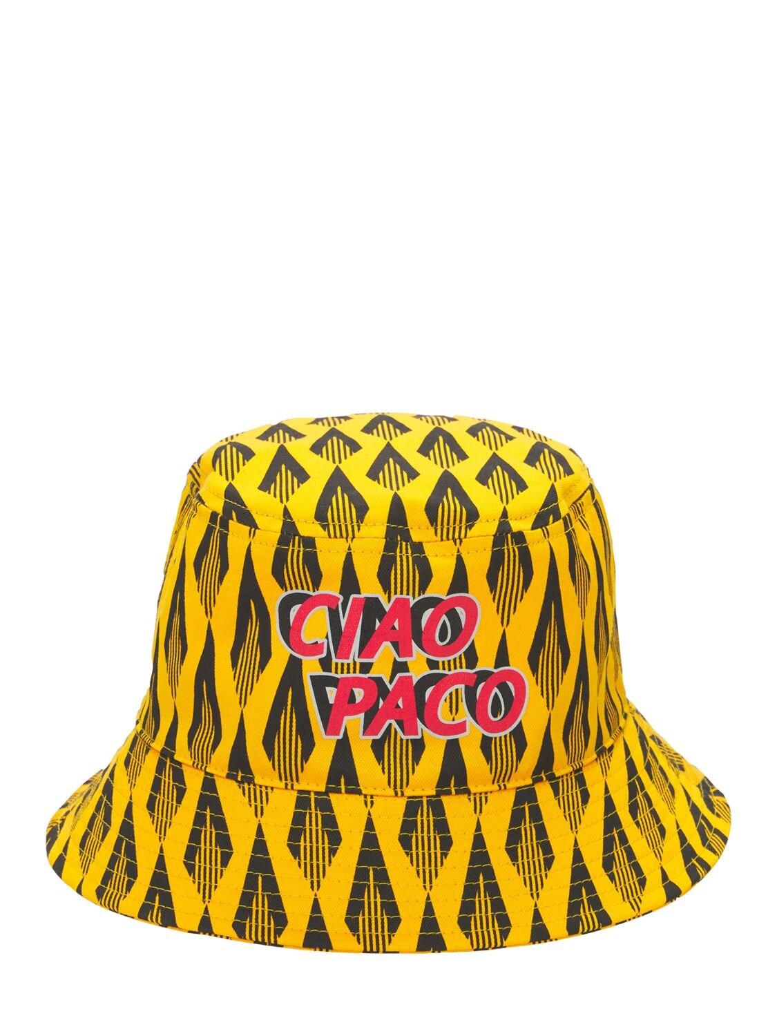 dentist Charming Sailor Paco Rabanne Batik Ciao Paco Print Cotton Bucket Hat in Yellow | Lyst