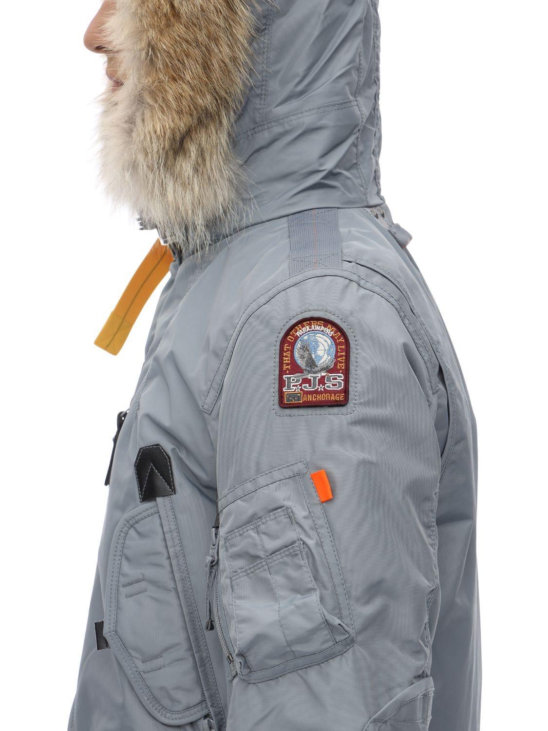 Parajumpers Right Hand Down Jacket W Fur Trim In Agave Gray For Men Lyst<script async src=
