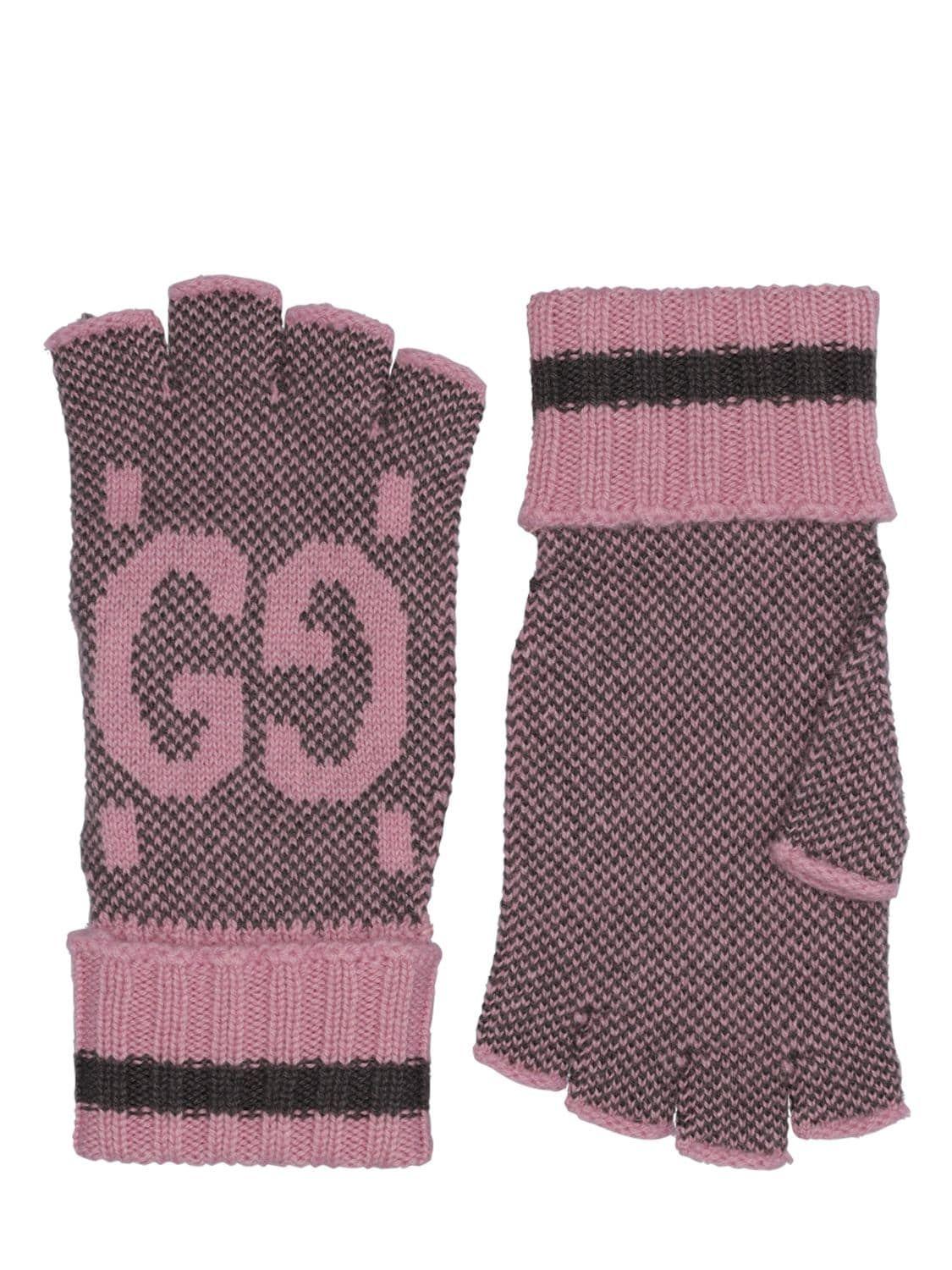 Gucci Soft Cashmere Fingerless Gloves in Purple Lyst