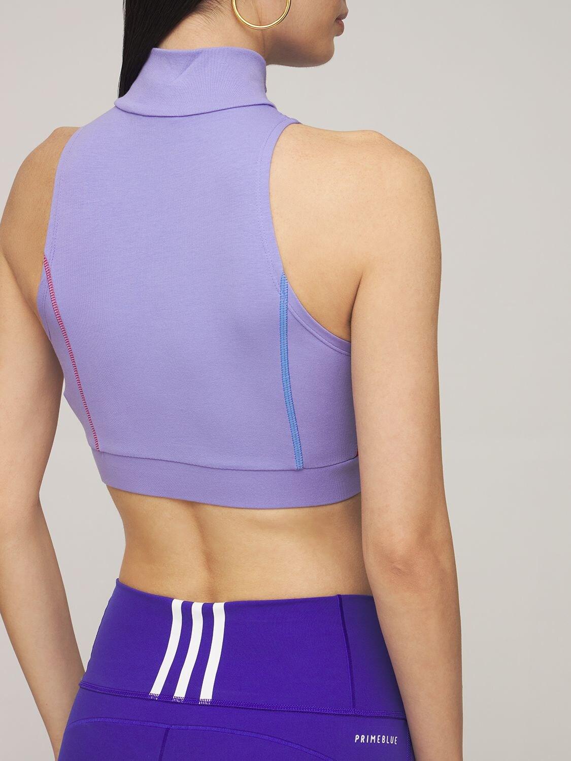lilac adidas crop top