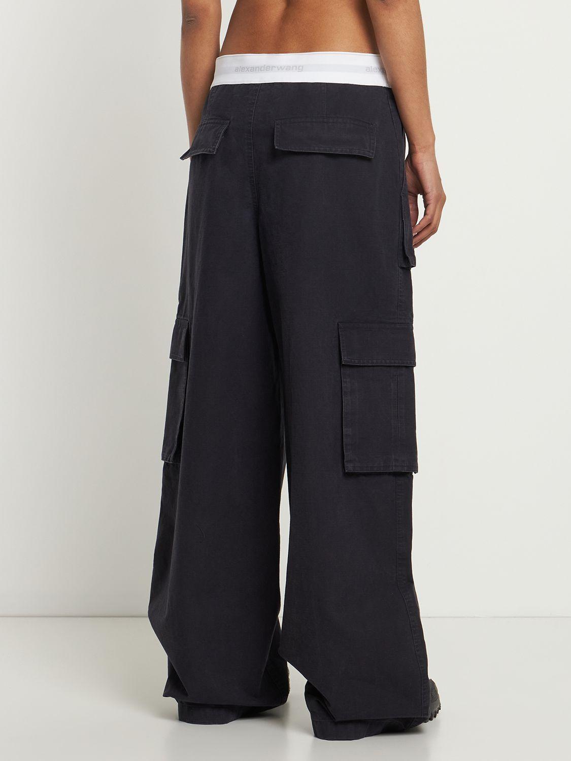Alexander Wang Rave Cotton Cargo Pants in Blue