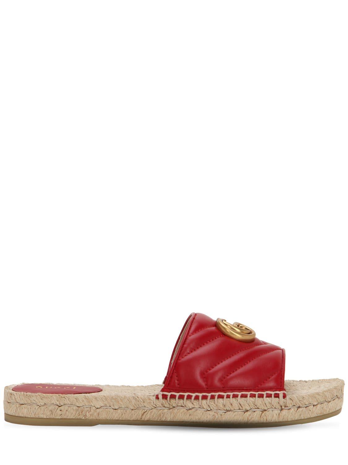 gucci red flat sandals