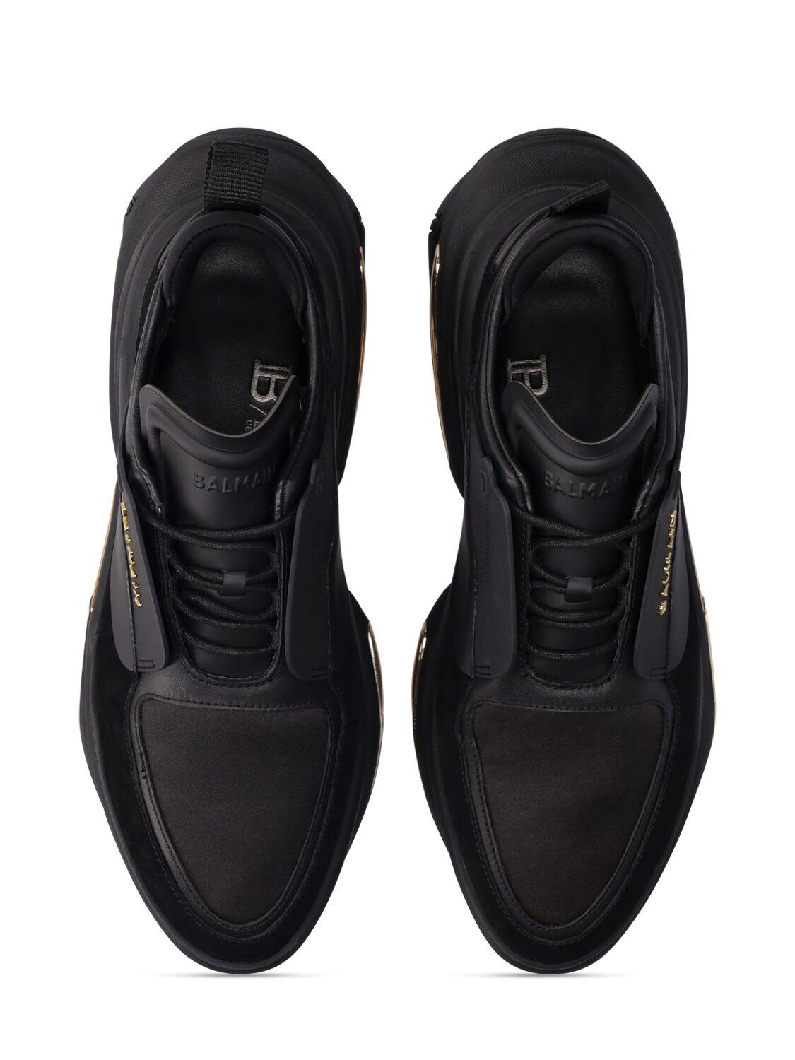 BALMAIN ブラック モノグラム B-Bold ローカットスニーカー BALMAIN B BOLD LOW-CALFSKIN＆SUEDEのご購入はこちら | PARADOX
