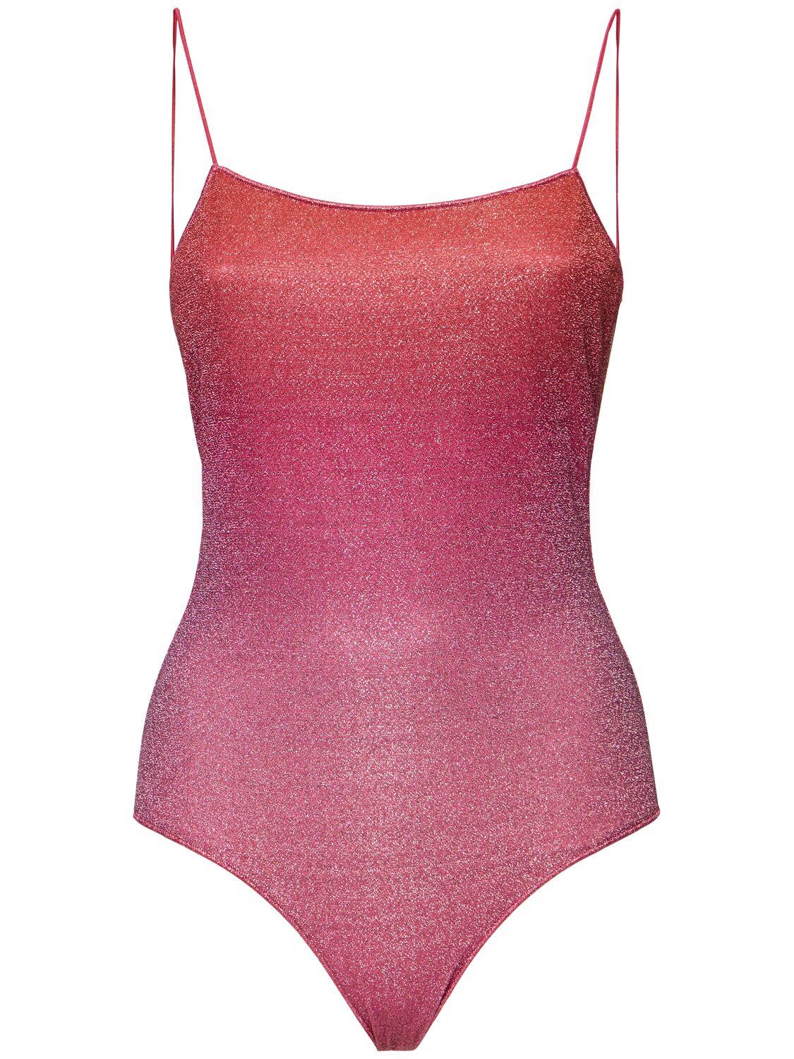 Oséree Lumiere Shade Lurex One Piece Swimwear in Pink | Lyst