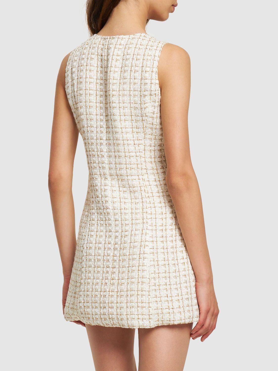 Reformation Jaine Tweed Mini Dress in Natural