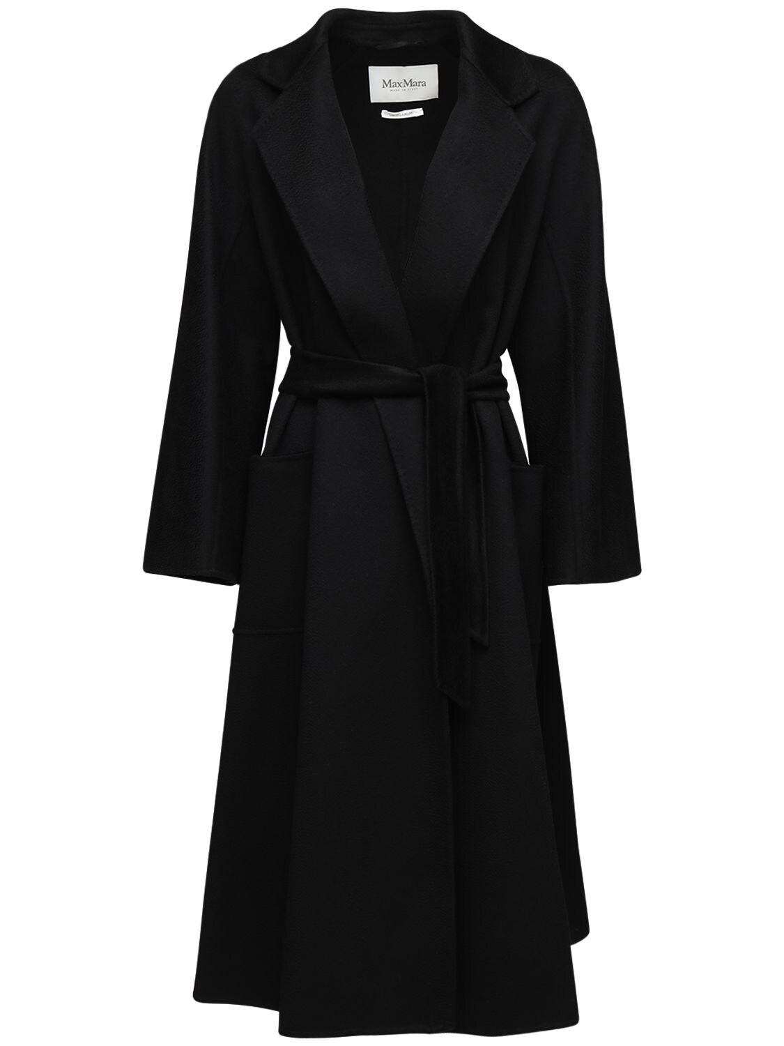 Max Mara Labbro Belted Cashmere Coat in Black - Save 50% - Lyst