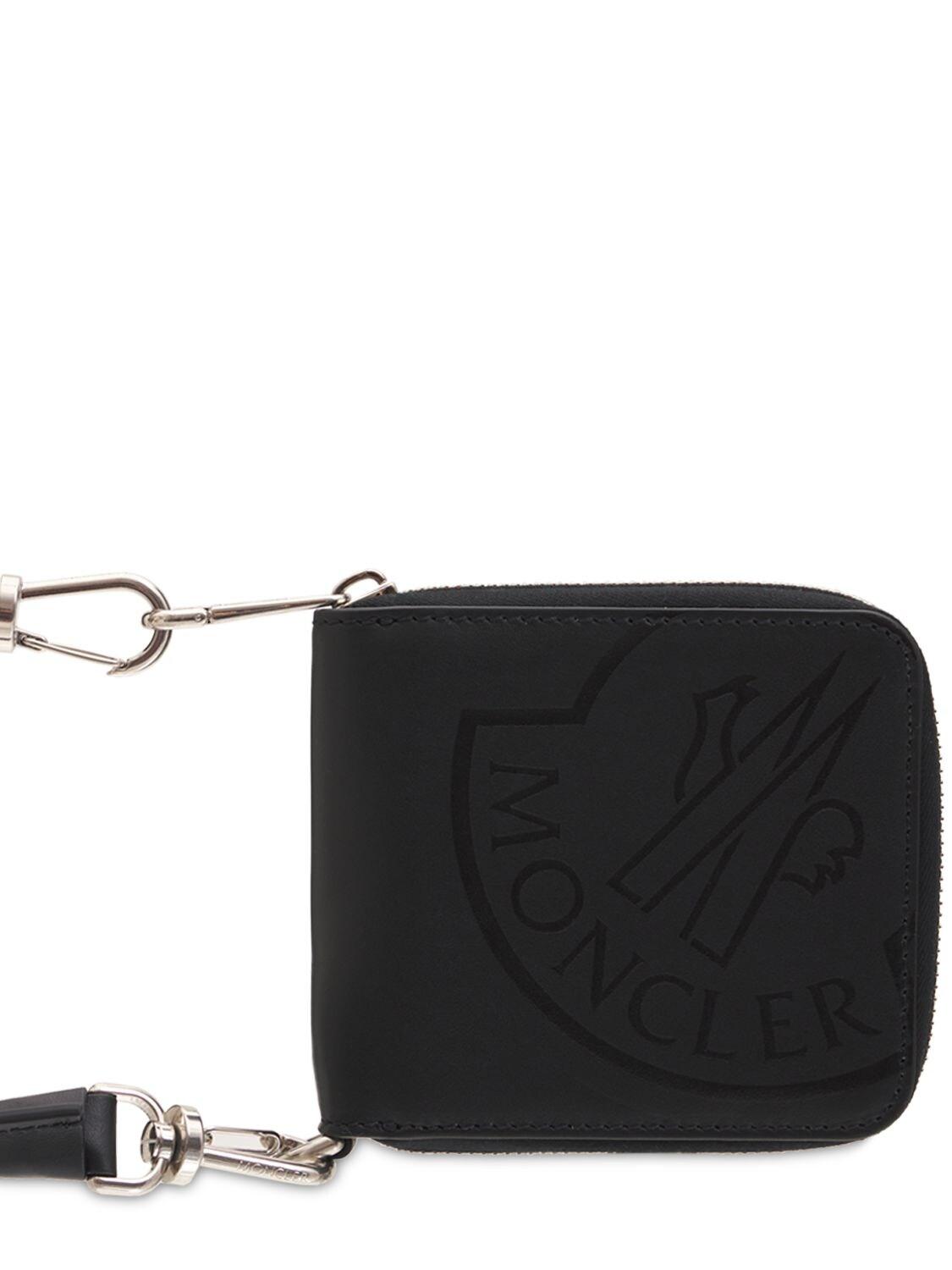 Moncler Square Leather Wallet in Black for Men | Lyst