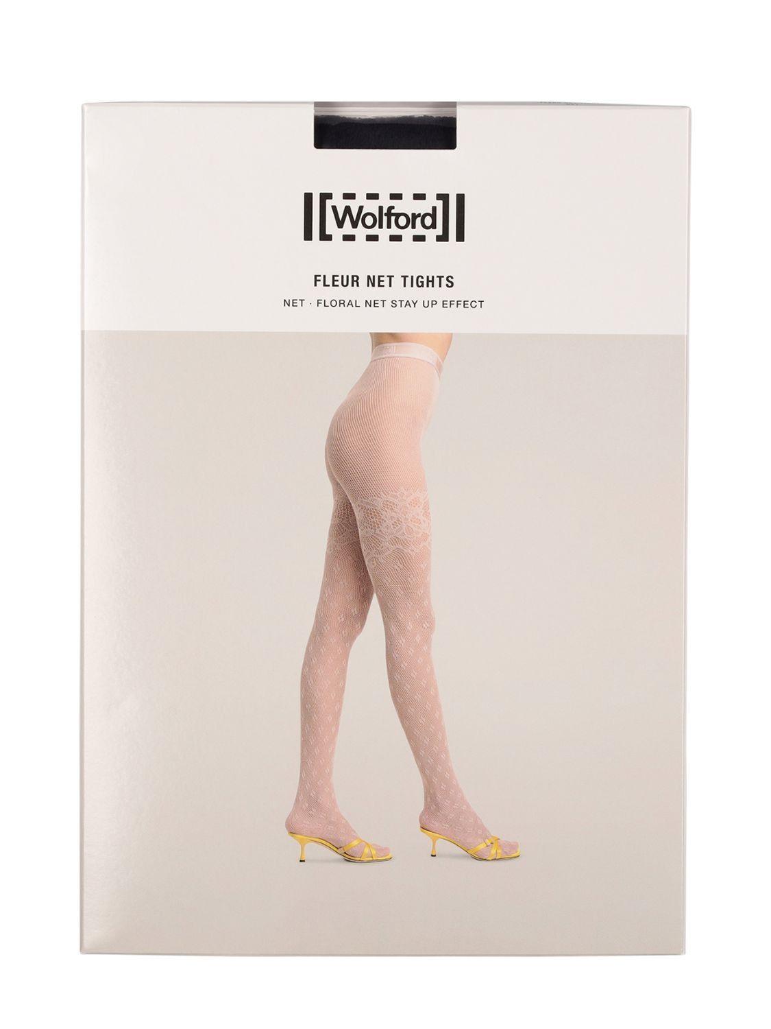 Wolford Fleur Net Lace Tights in White | Lyst