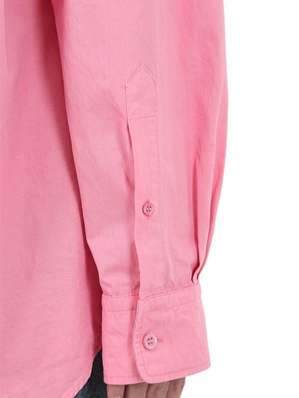 Balenciaga Back Logo Cotton Poplin Shirt in Pink | Lyst
