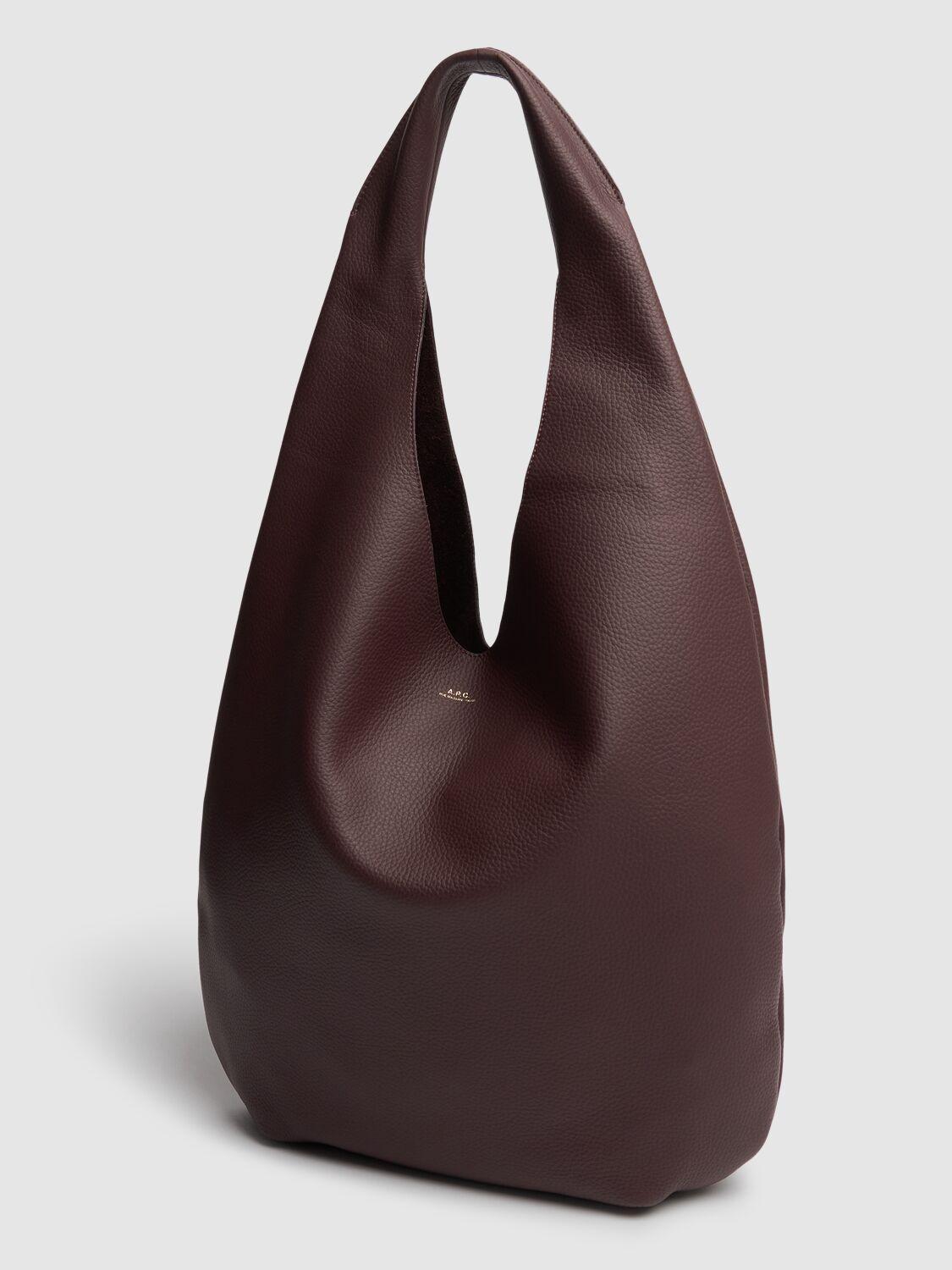 A.P.C. Le Neige Grain Leather Tote Bag in Purple | Lyst UK