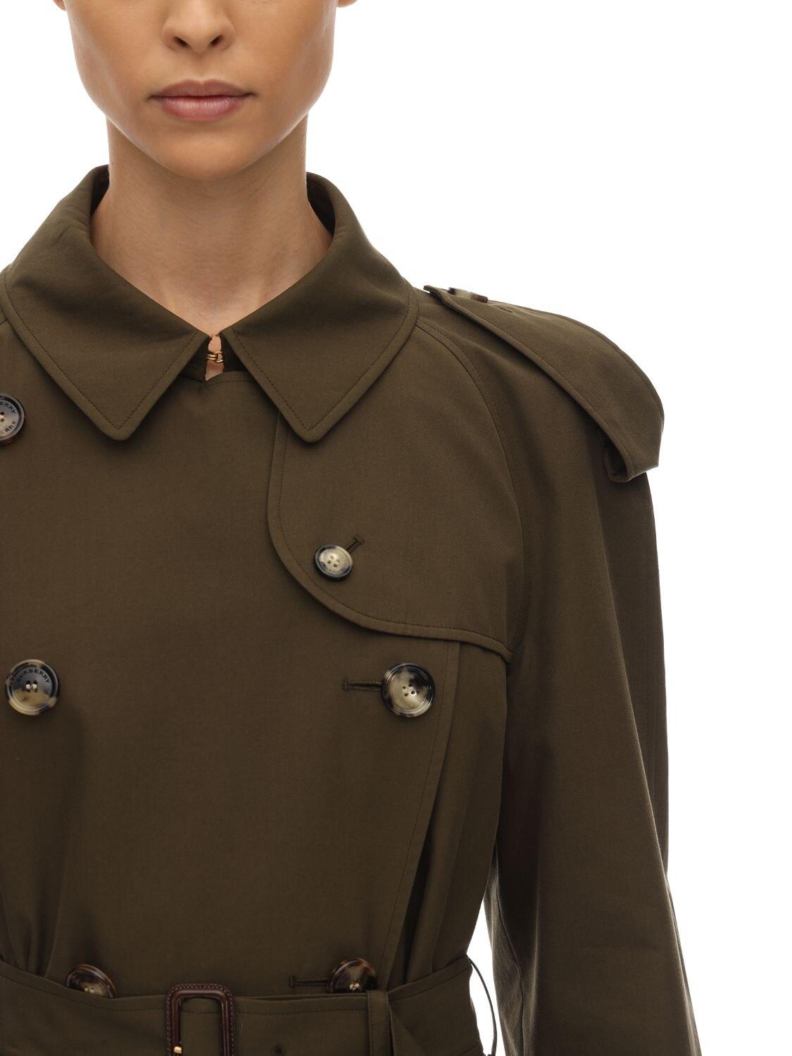 Trench-coat Long En Gabardine De Coton The Westminster Burberry en coloris  Vert | Lyst