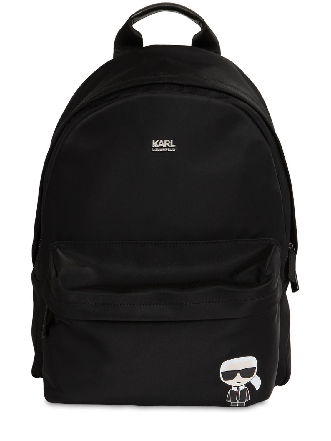 Karl Lagerfeld K/ikonik Nylon Backpack in Black Lyst