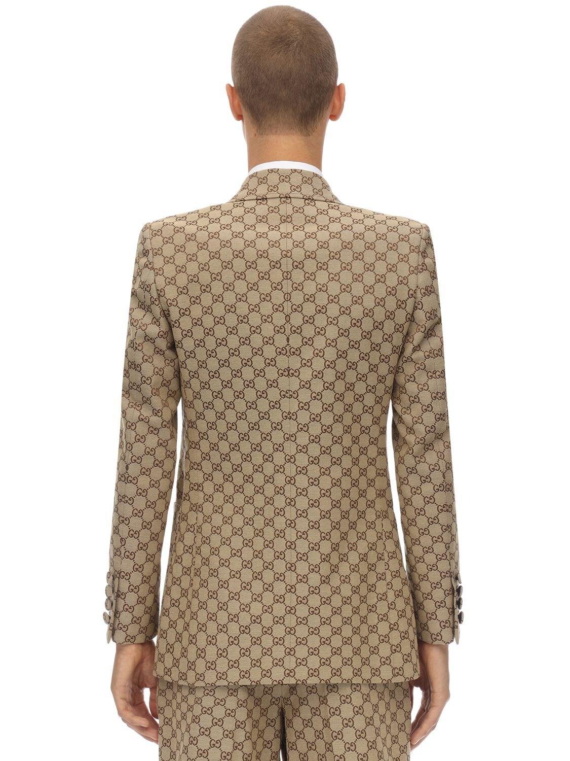 Gucci 'GG' Fabric Blazer in Natural