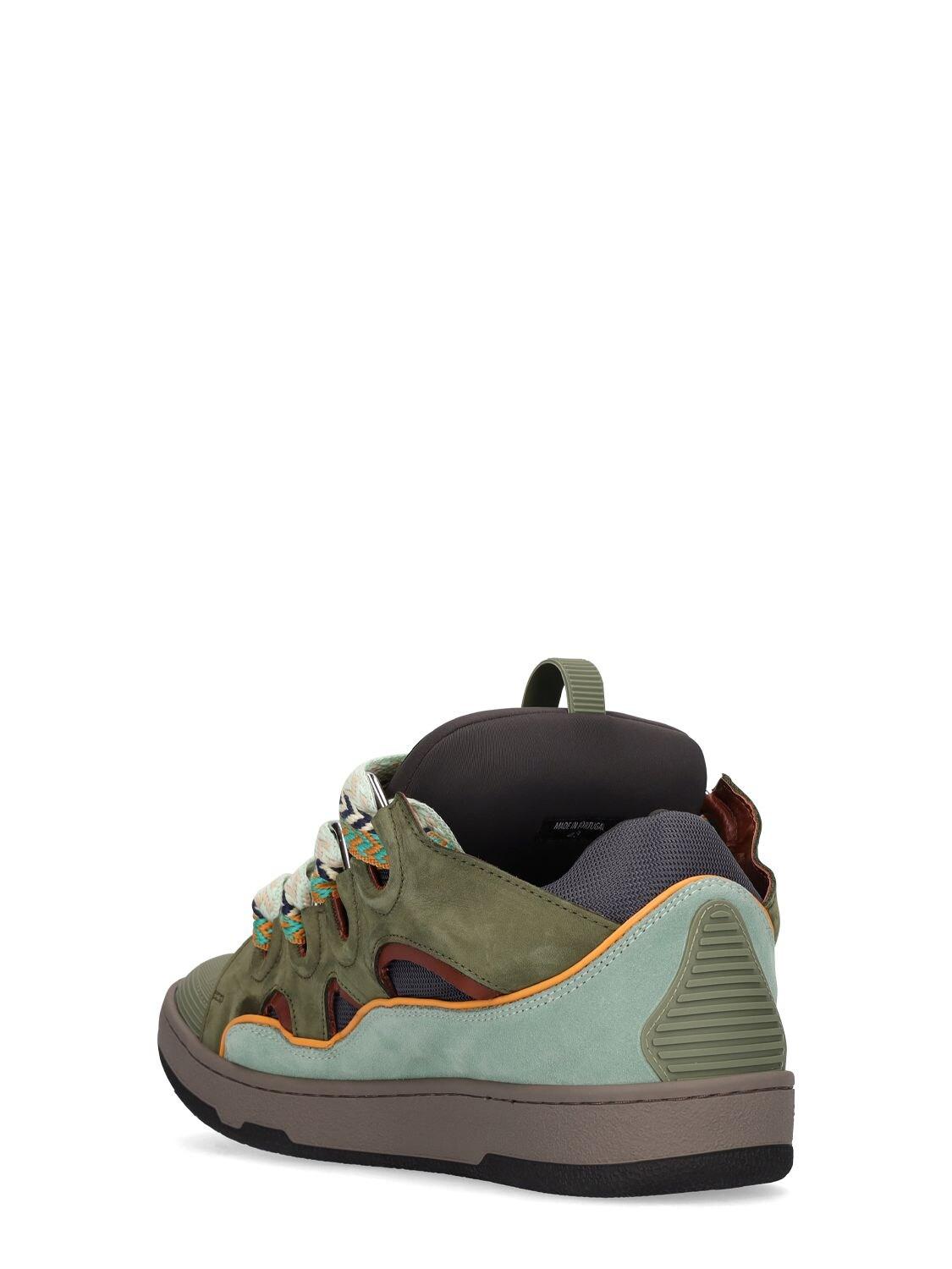 Lanvin Curb Leather Sneakers in Green for Men | Lyst UK