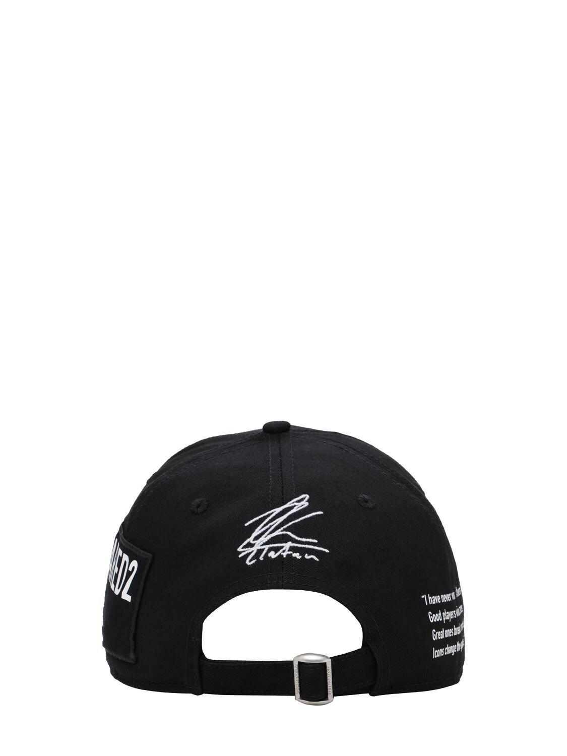 DSquared² Ibrahimovic Icon Cotton Gabardine Cap in Black/White (Black) for  Men | Lyst