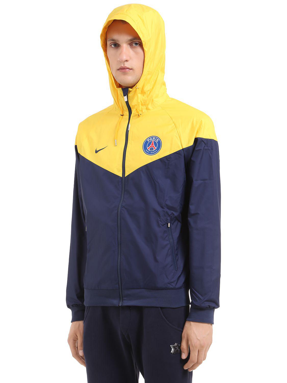 Nike Paris Saint-germain Windrunner Jacket in Navy/Yellow (Blue) for Men -  Lyst