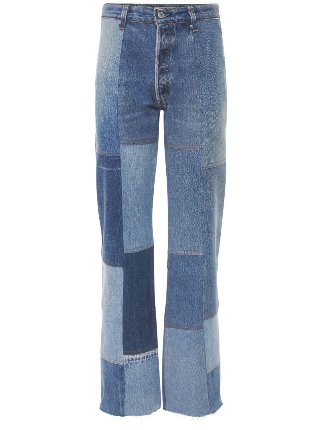 Amina Patchwork Cotton Denim Jeans 