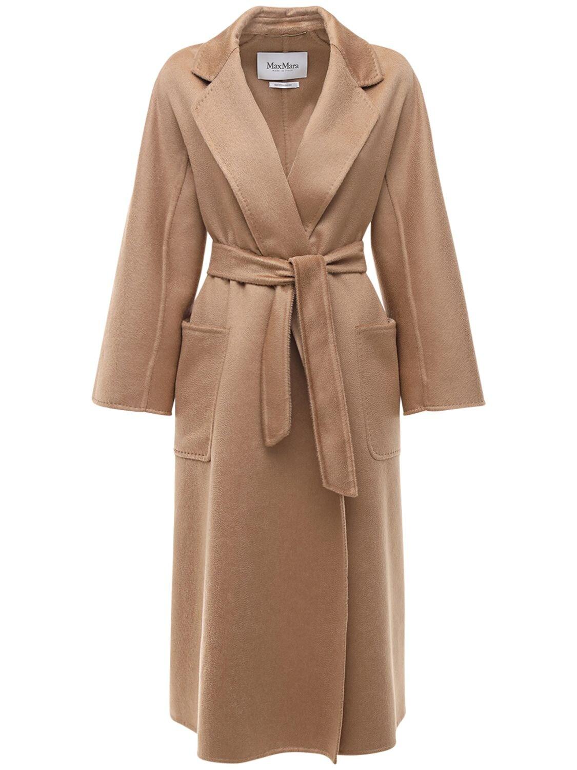 Max Mara Labbro Belted Cashmere Coat in Natural | Lyst