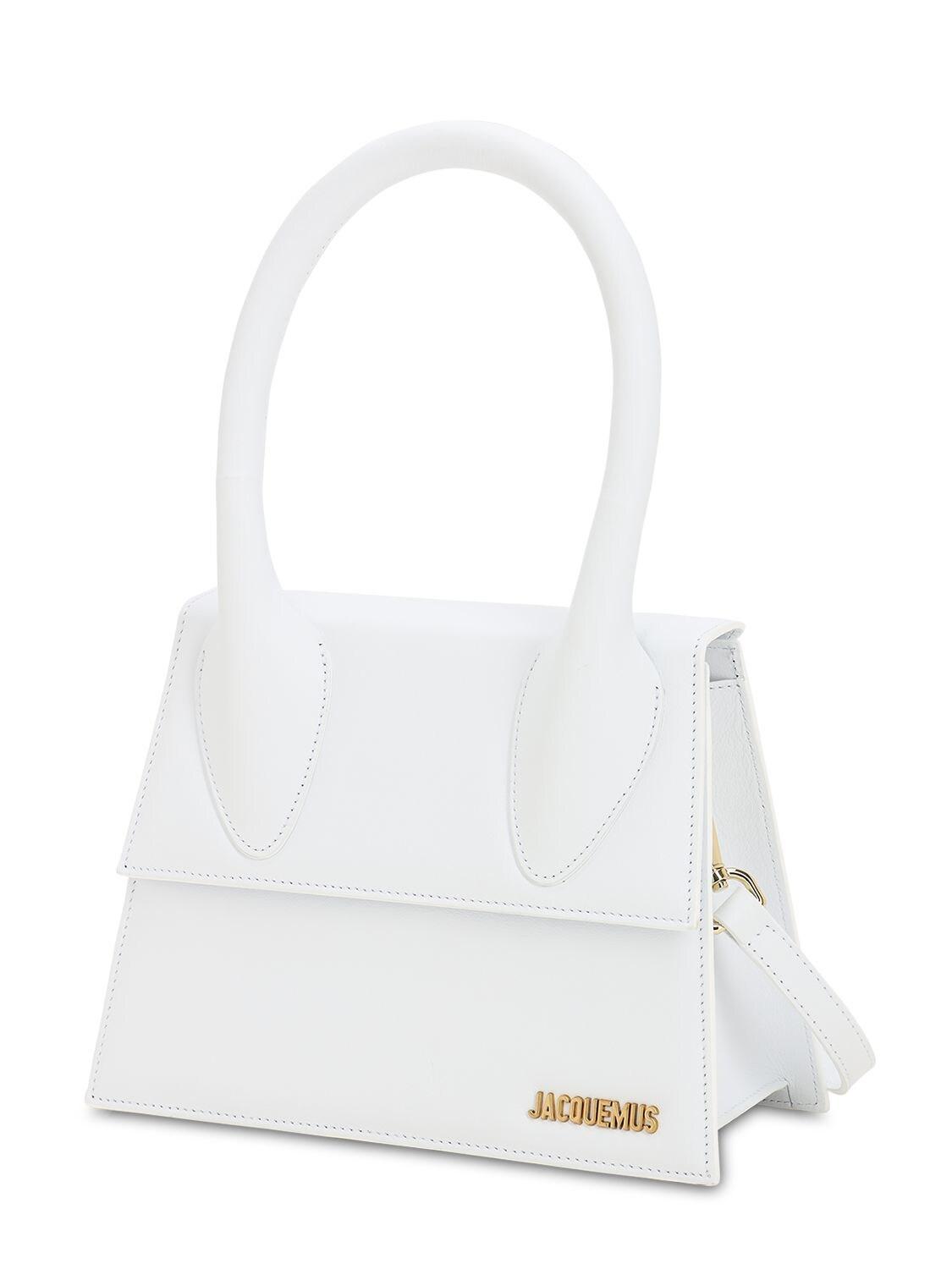 White jacquemus shop bag
