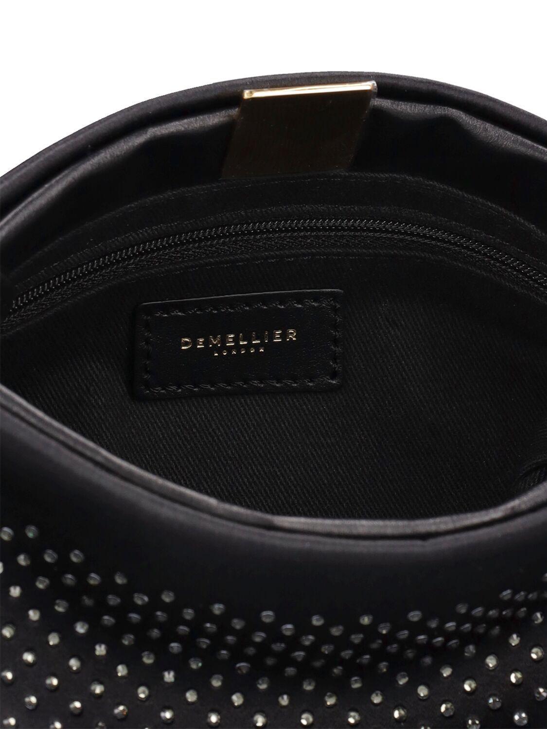 DeMellier London Mini Cannes Leather Clutch in Black | Lyst