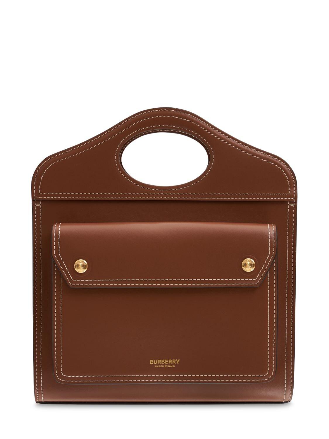 Brown leather burberry bag cheap