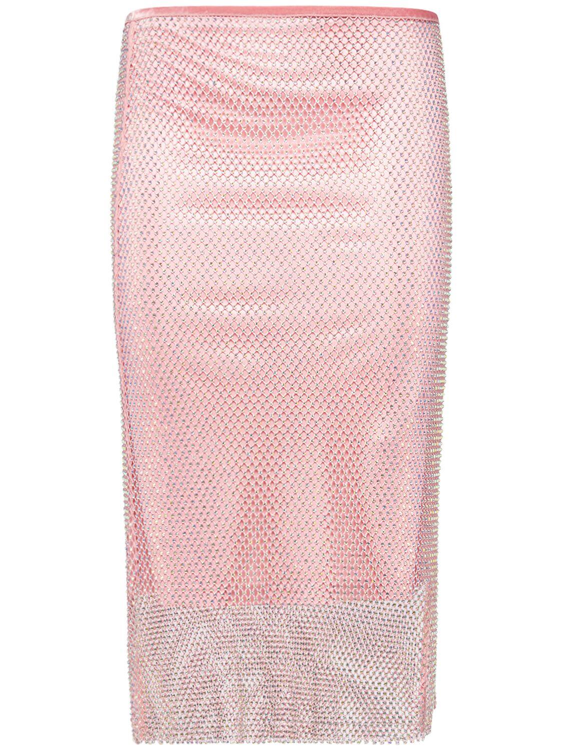 Pink mesh skirt pencil hotsell