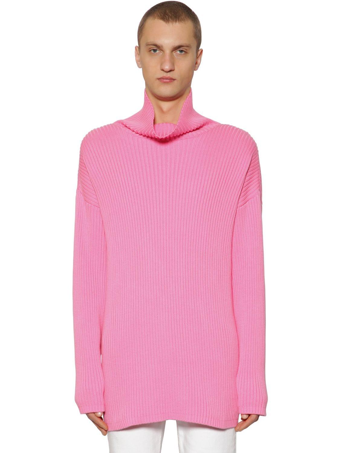 balenciaga pink turtleneck dress