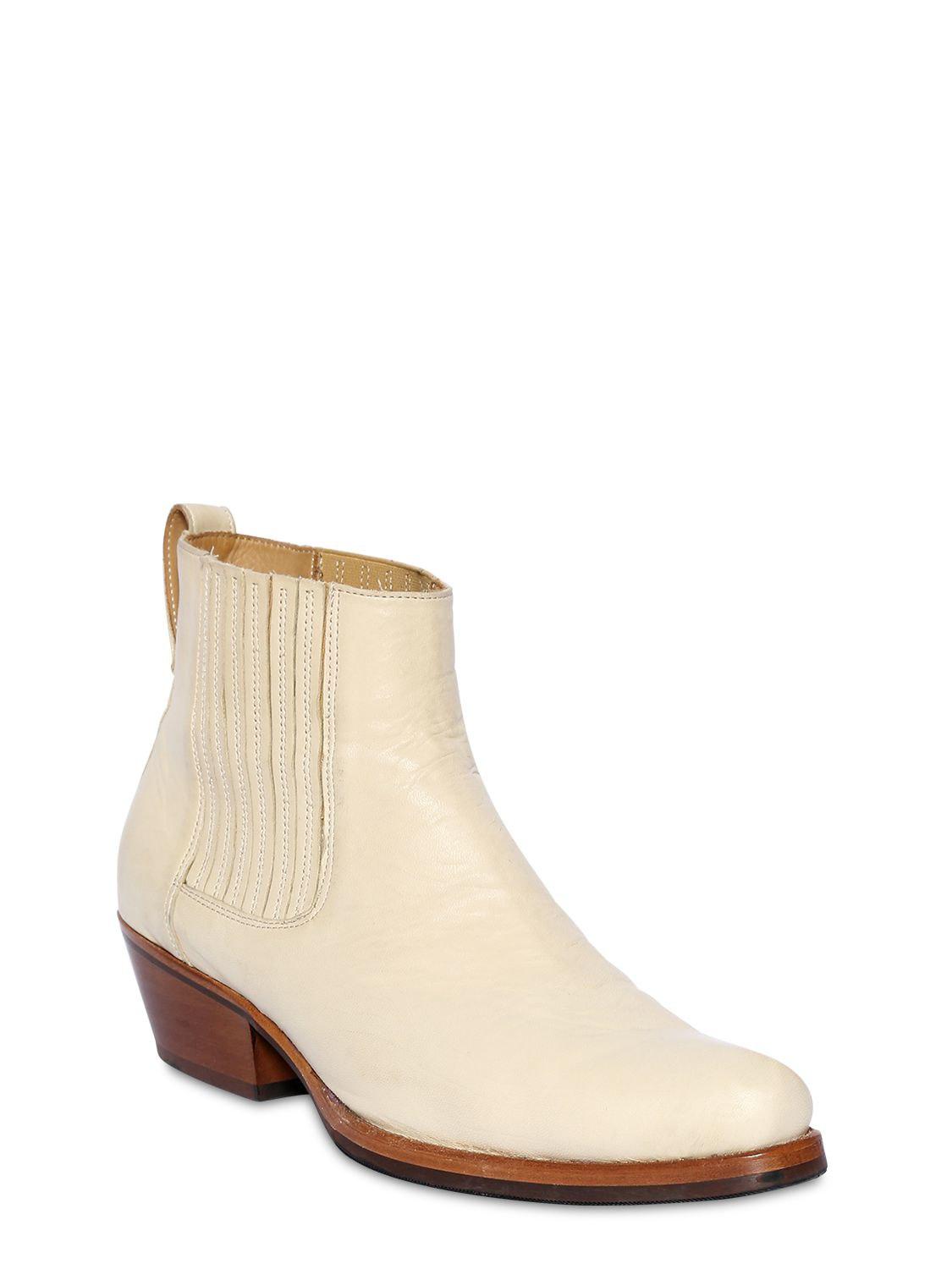 Our Legacy Cuban Heel Ankle Boots in White for Men | Lyst