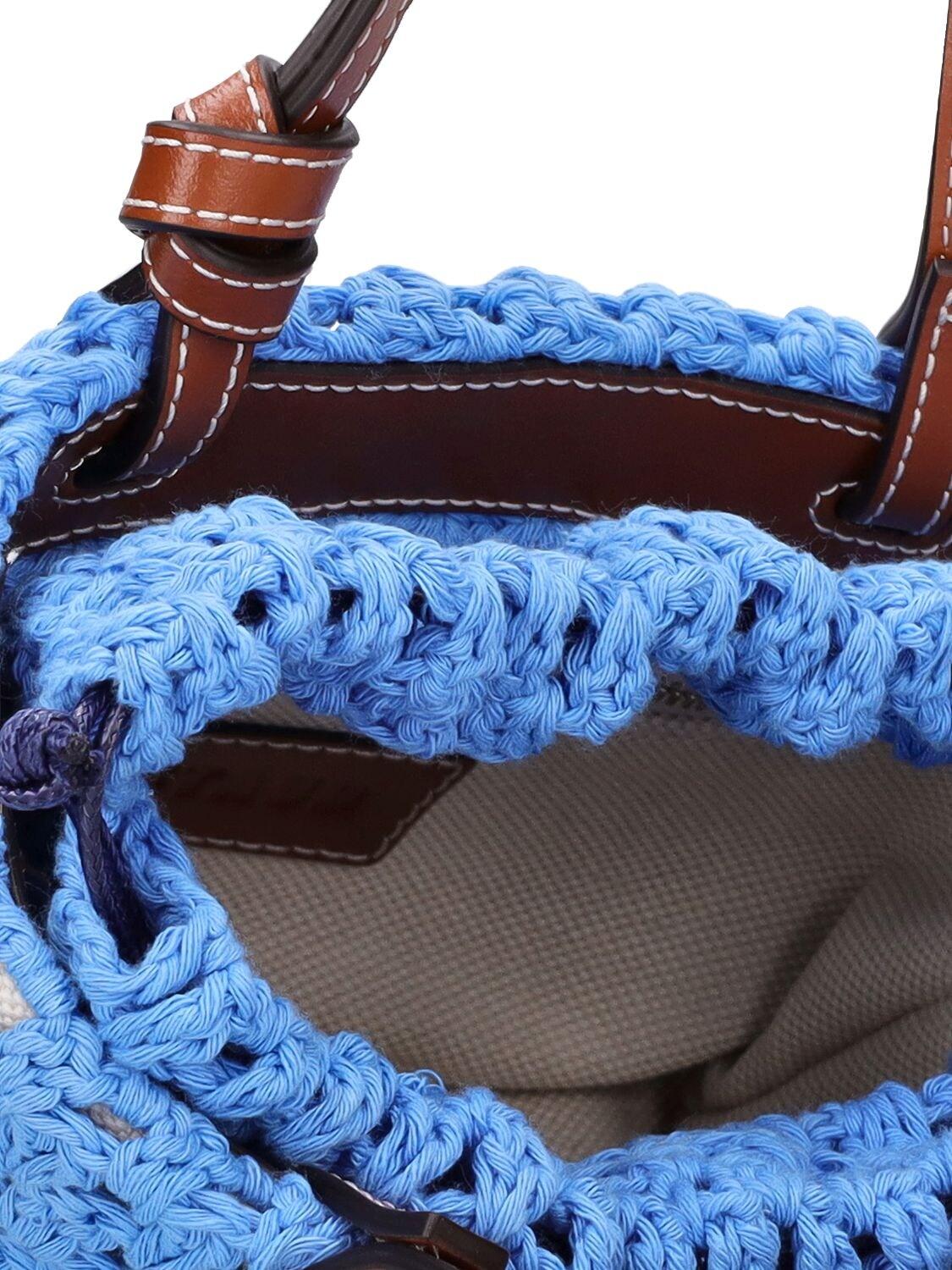Staud Ria Logo Crochet Top-Handle Bag