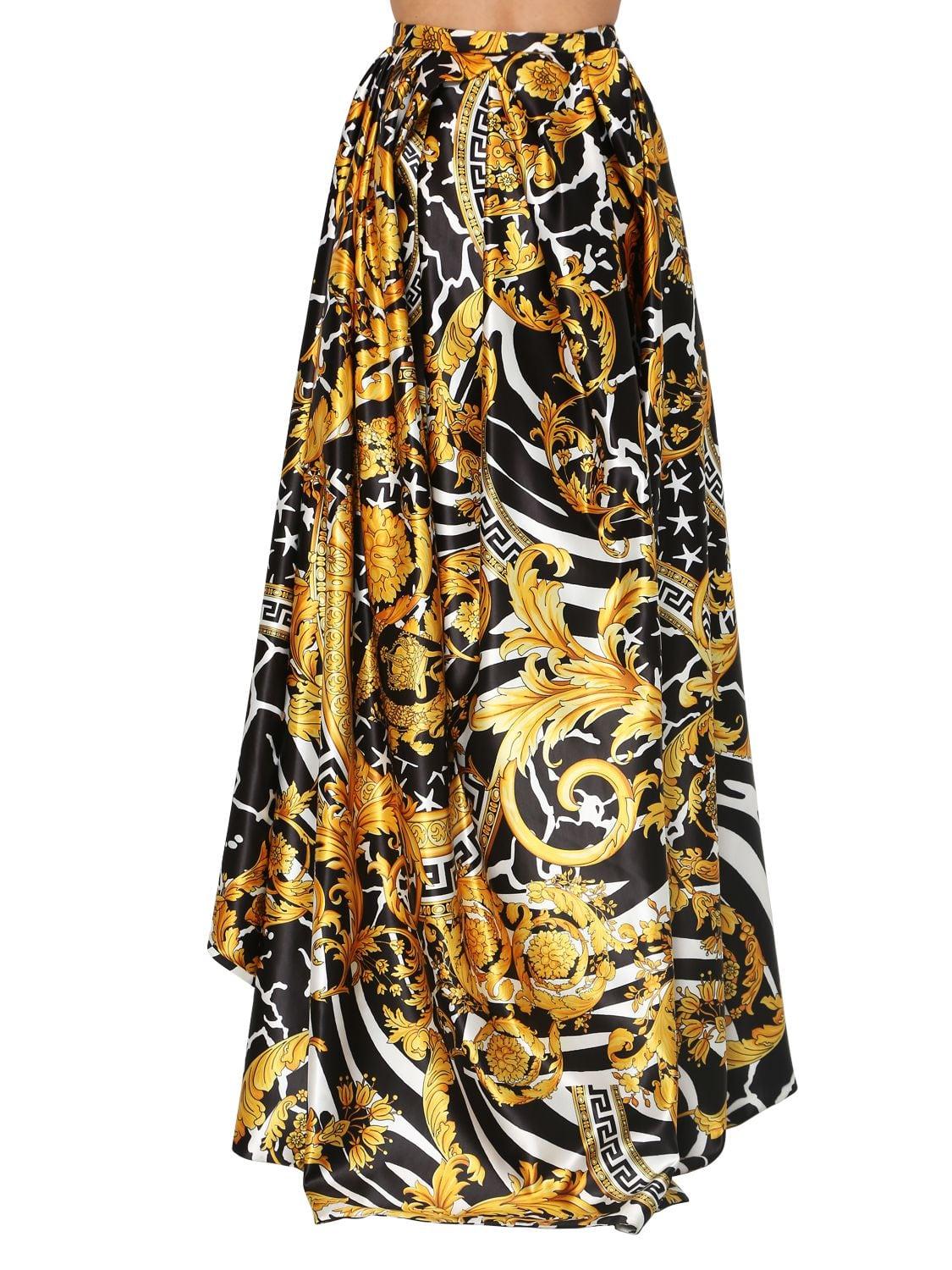 Versace Baroque Train Mini Skirt in Black | Lyst