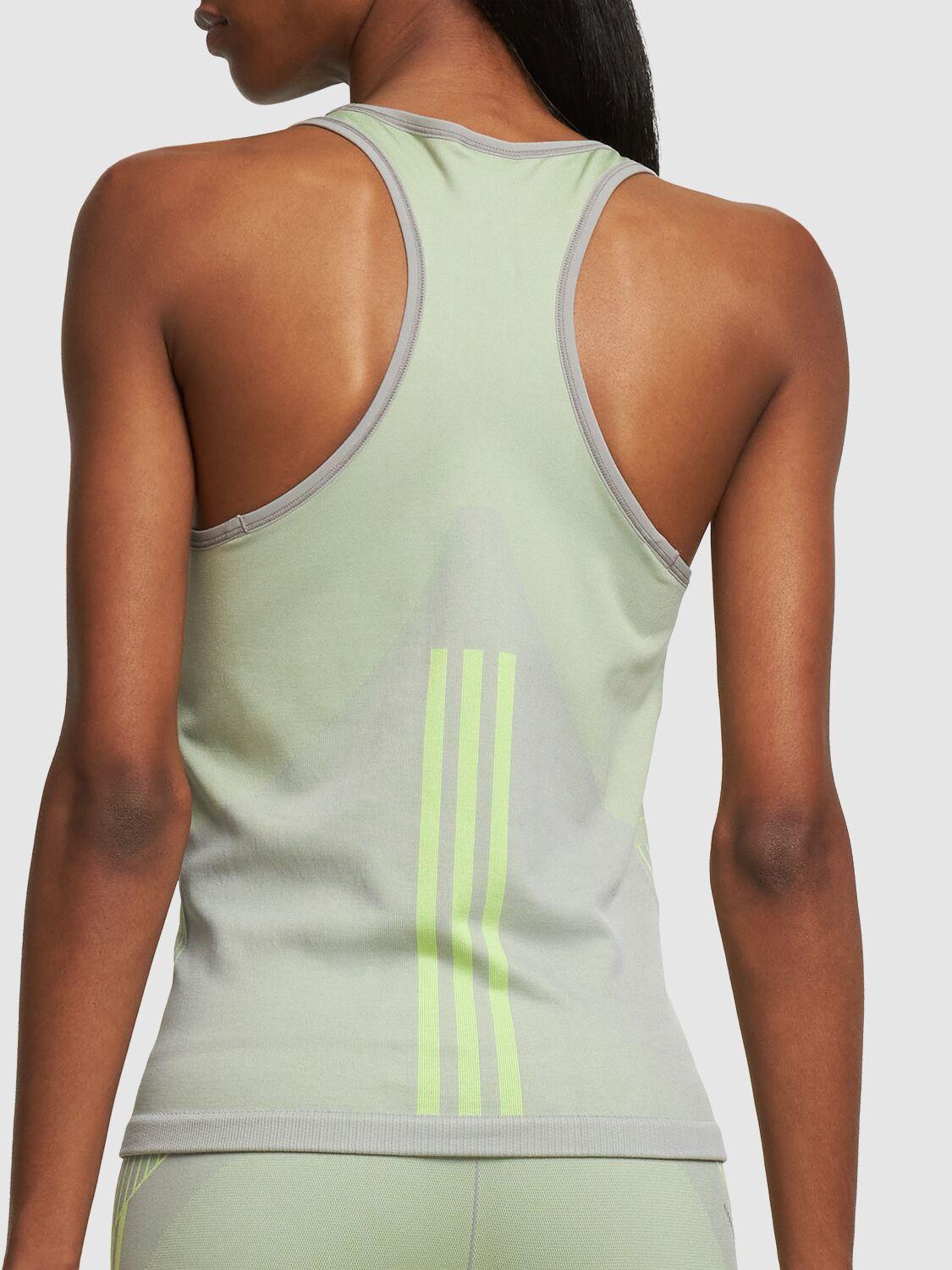 adidas Originals Seamless Square Neck Tank Top in Green | Lyst