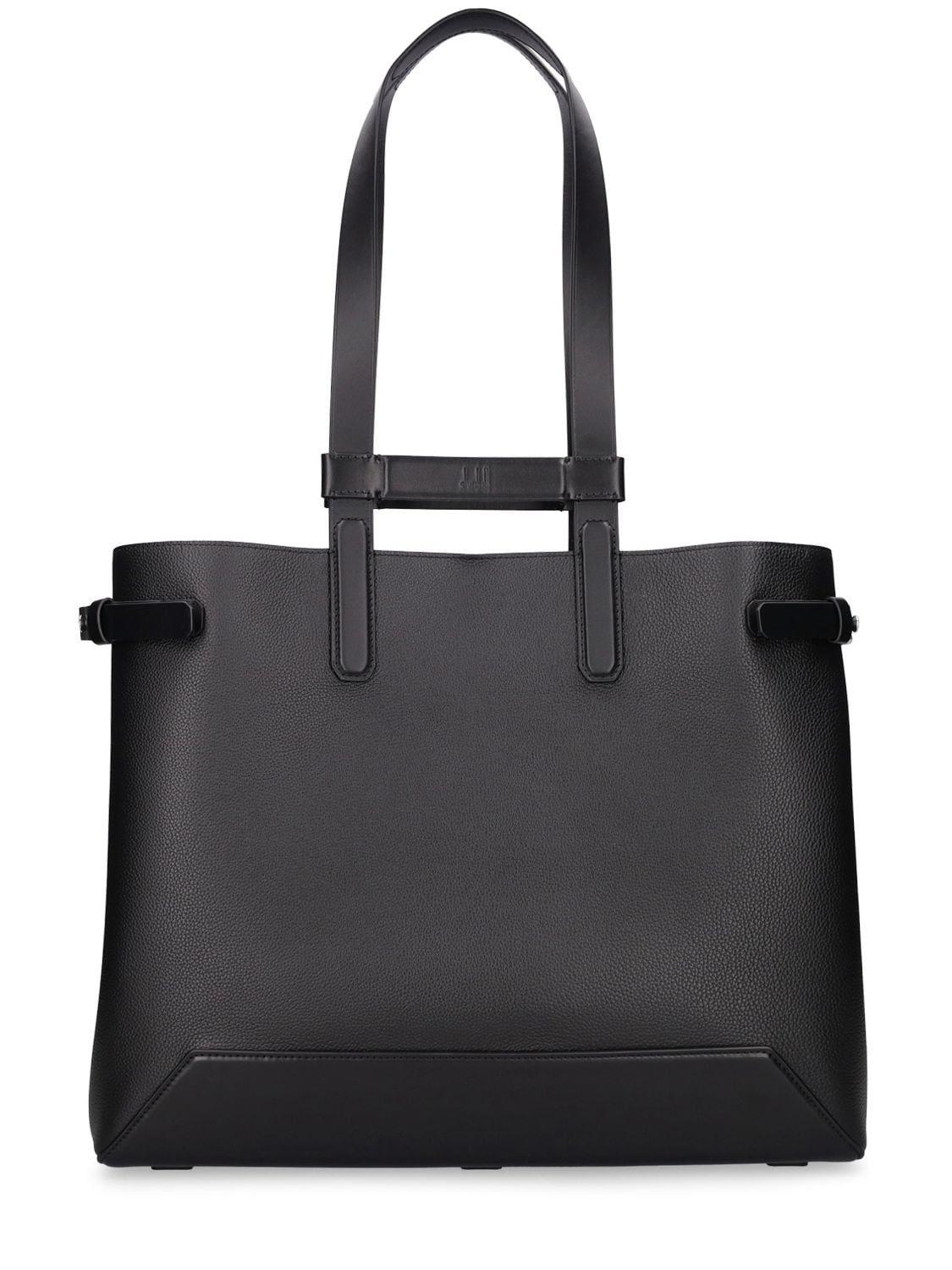 Dunhill 1893 Harness Leather Tote Bag in Black for Men | Lyst